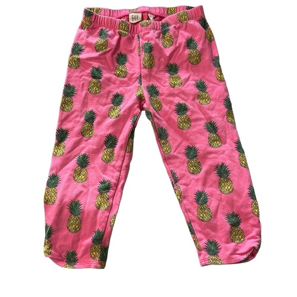 Gap girls size 10 pink with pineapples jersey capri - Picture 1 of 3